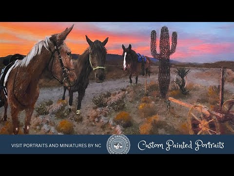 Portrait Three Horses in a Nevada Landscape- Commissioned Equine Portrait