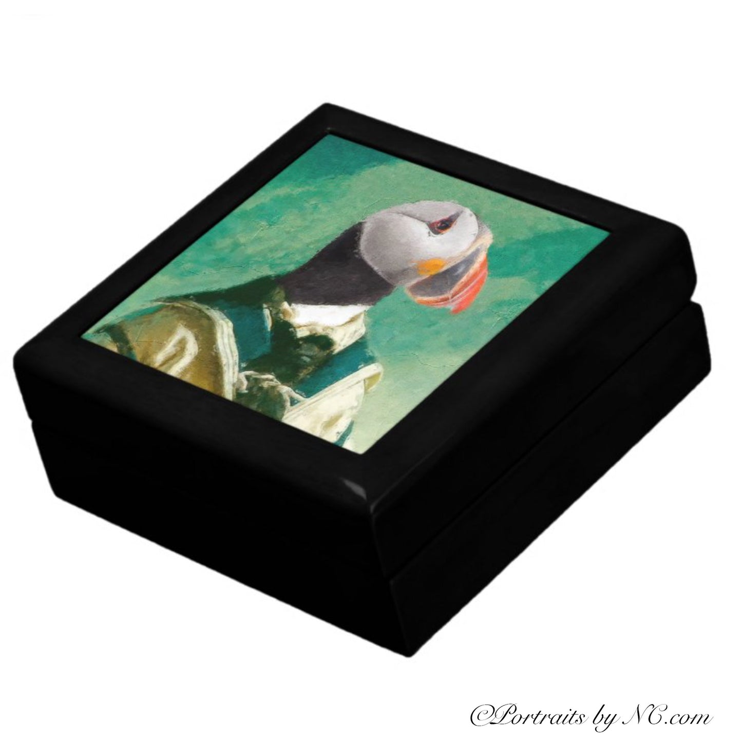 Keepsake/Jewelry Box - Puffin - Lacquer Box