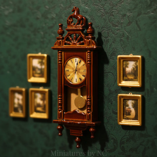 Narrow Dollhouse Roman Wall Clock 1 12 Scale