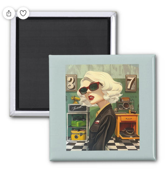 Tool Time Blonde Magnet square
