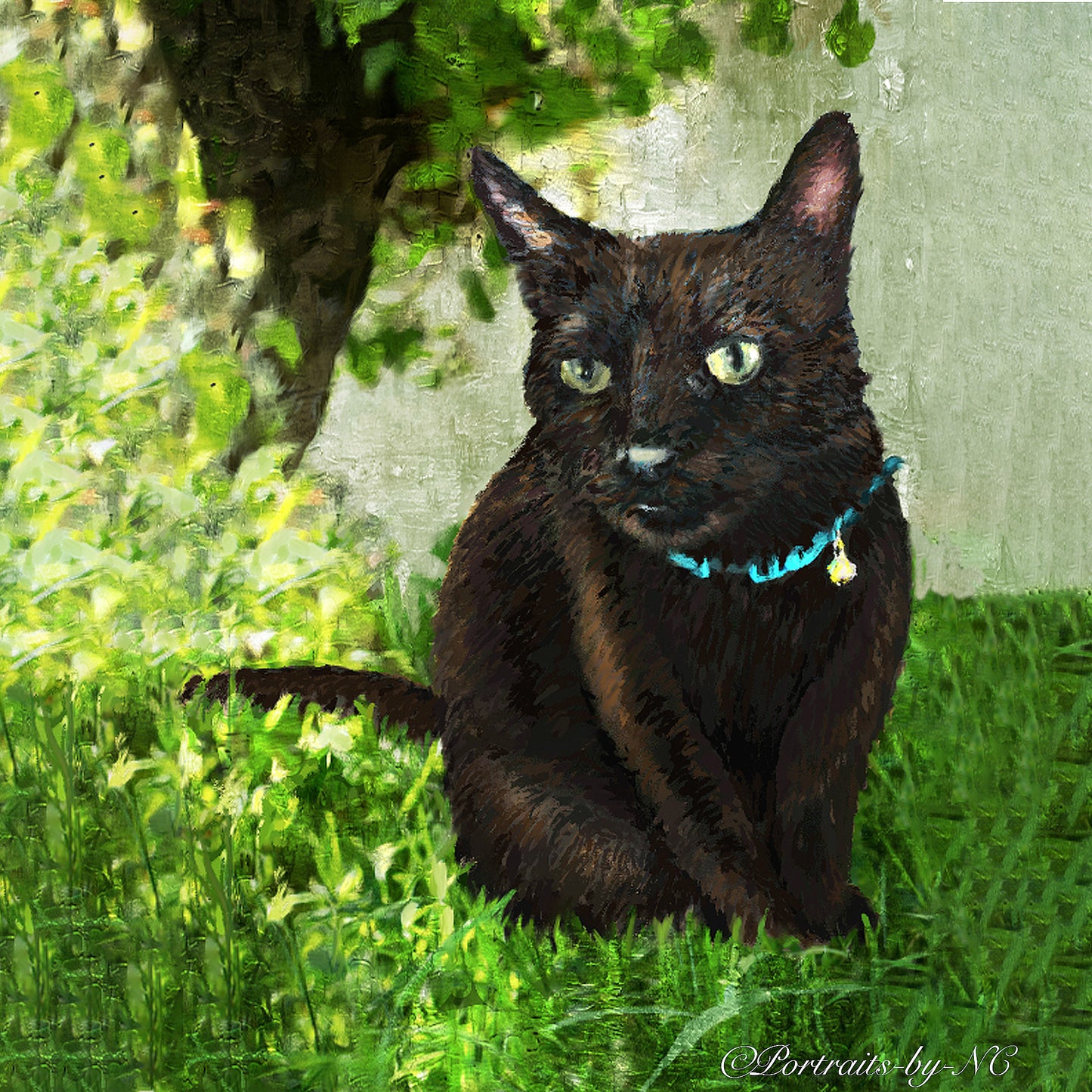 Black Cat Oil Portrait