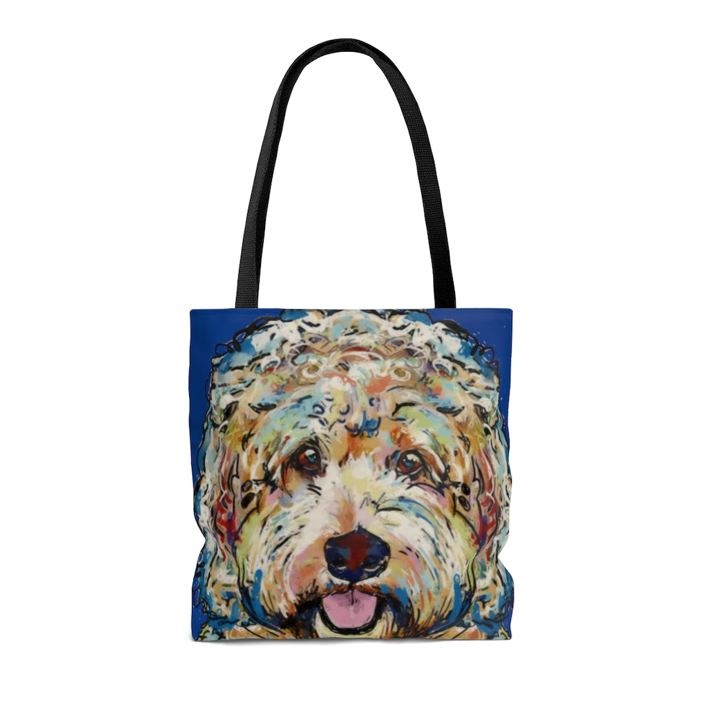 Colorful Doodle Dog Tote Bag