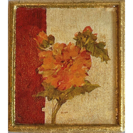 Chrysanthemum art print for dollhouse