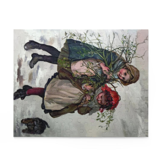 Gathering Mistletoe Christmas Jigsaw Puzzle