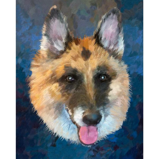 German Shepherd Face Portrait