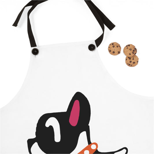 APRON WITH BLACK BUTTONS