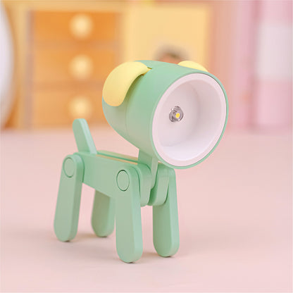 Small Mini Folding - Table Lamp - Night Light 1/6 Scale Doll Accessory Various Animal Shapes green puppy