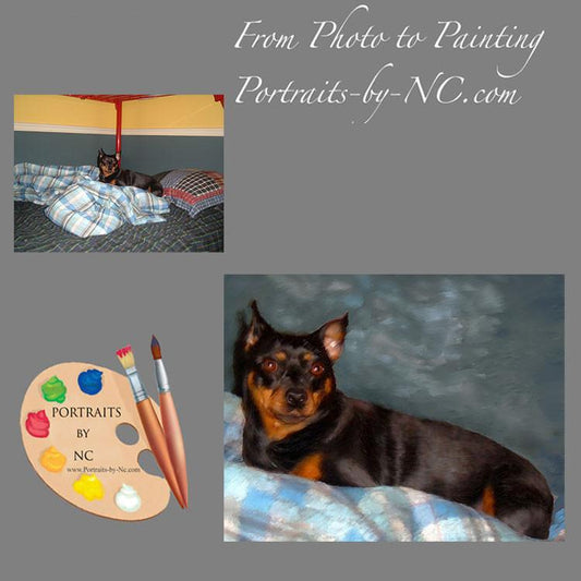 Custom Brown Chihuahua Portrait | Hand-Painted Dog Art Canvas
