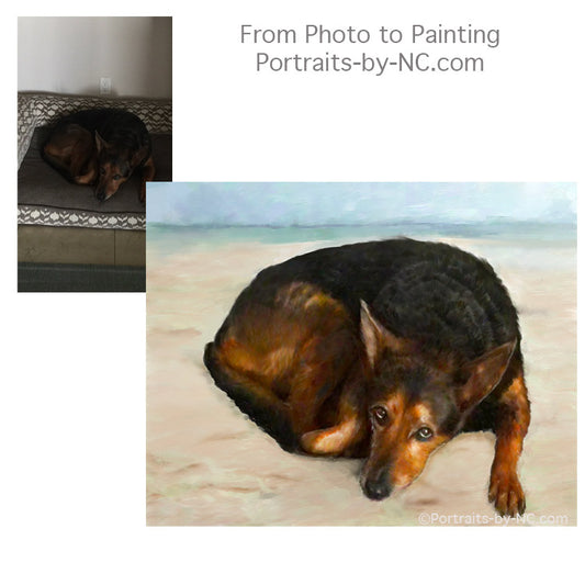 German Shepherd custom portrait from photo