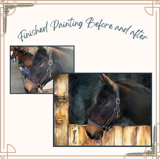 Dark Brown Horse Digital Portrait - Custom Painted Portrait