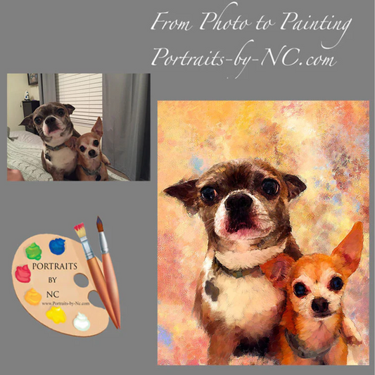 Dog Group Portrait - Digital Portrait from photo