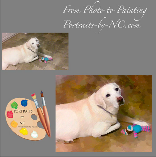 Light Tan Labrador - Digital Pet Portrait from Photo