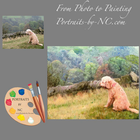 Labradoodle Pet Portrait in Oil from photo