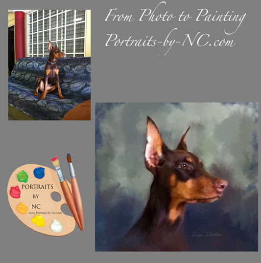 Doberman Digital Portrait from photo