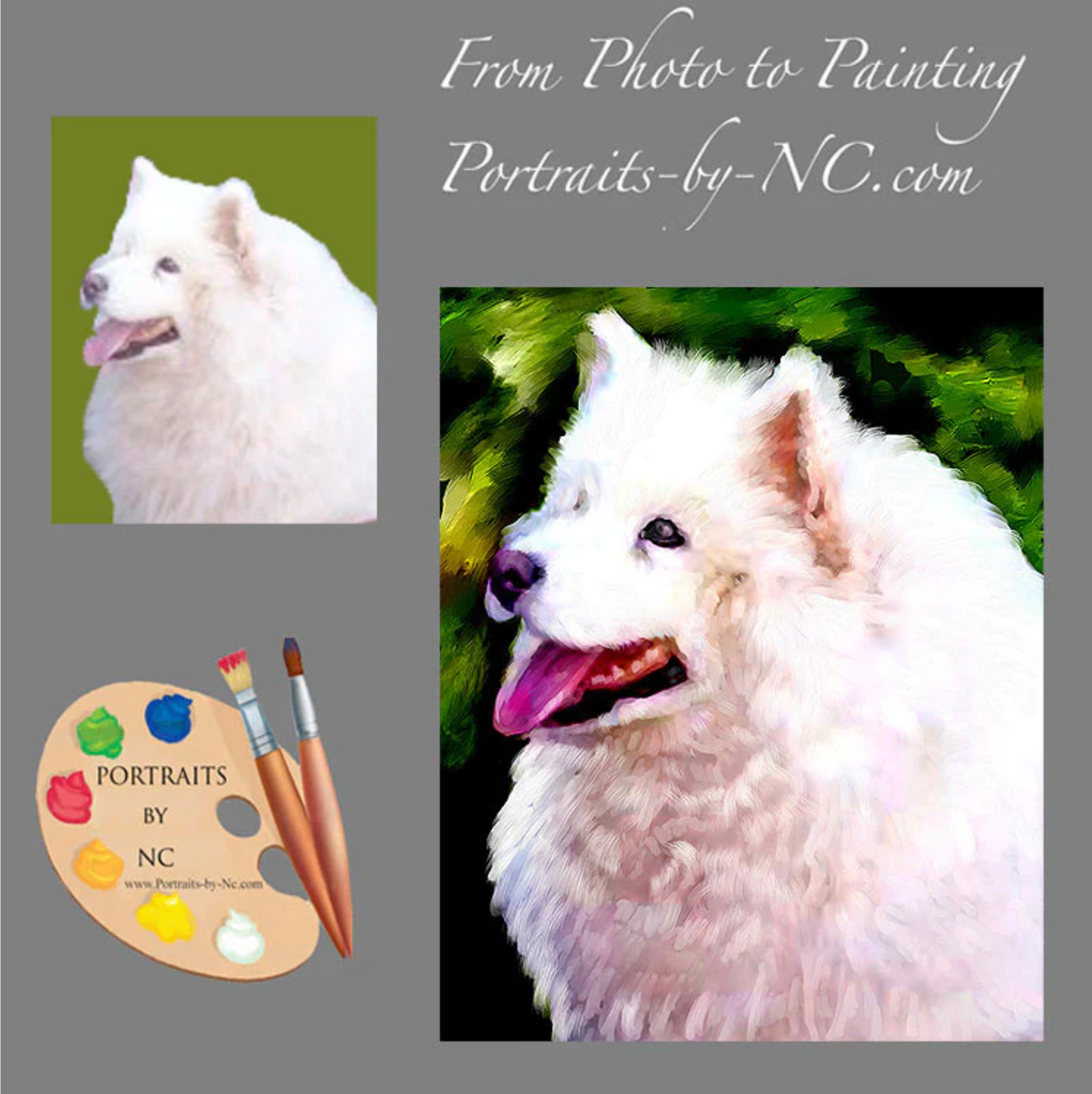 Great Pyrenees Digital Portrait from photo