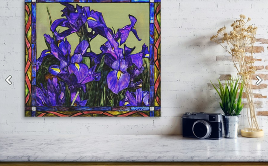 Blue Iris Modern Metal Print