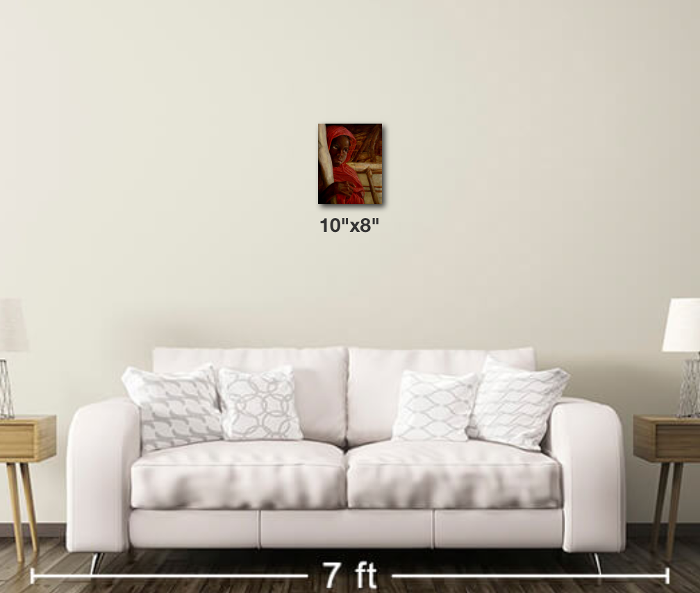 Child Painting Sudanese Girl Portrait 105 - Portraits by NC