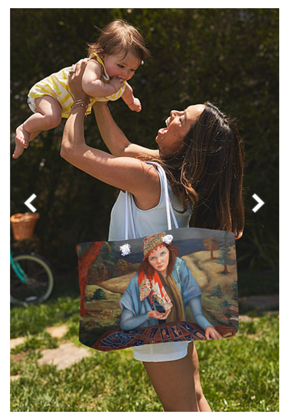 Weekender Tote Bag - Customizable Carryall Tote Bag - The Gypsy Fortune Teller Design