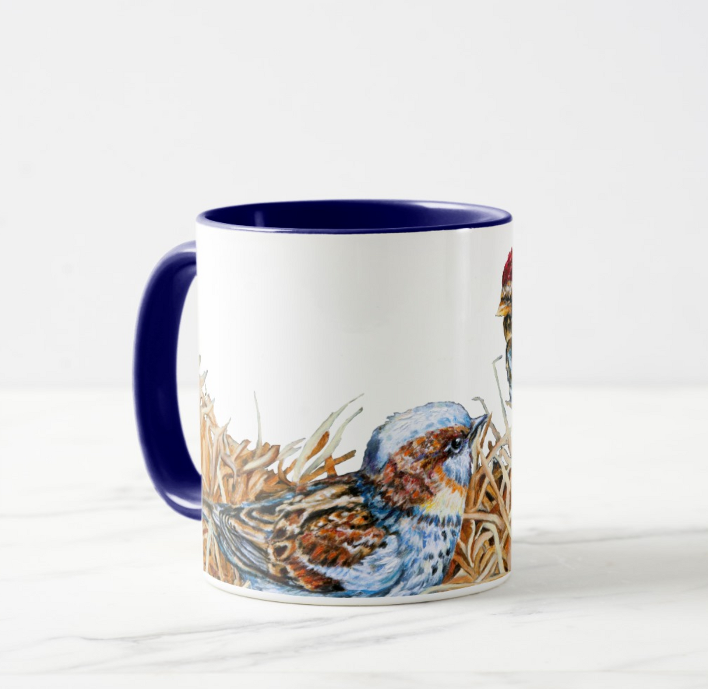 Little Visitors Sparrow Mug Front Left