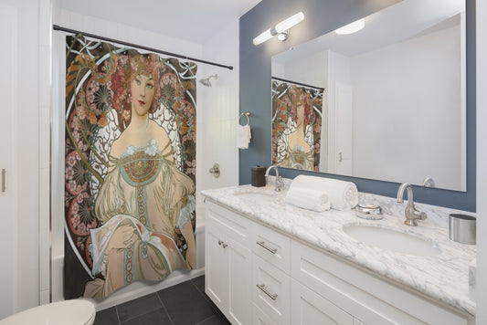Shower Curtains - Day Dream After Alfonse Mucha