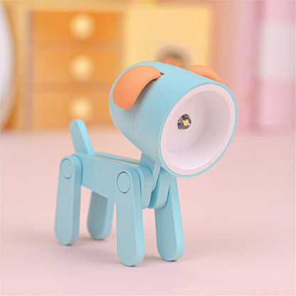 Small Mini Folding - Table Lamp - Night Light 1/6 Scale Doll Accessory Various Animal Shapes blue puppy