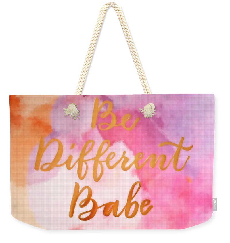 Weekender Tote Bag - Customizable Carryall Tote - Be Different Babe Design