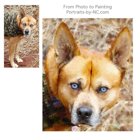 Dog Portrait painted from Photo