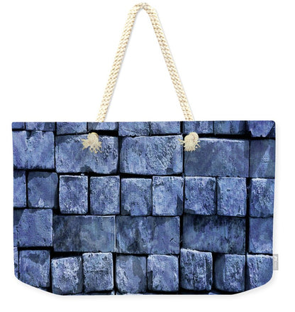 Blue Brickwork - Weekender Tote Bag Back