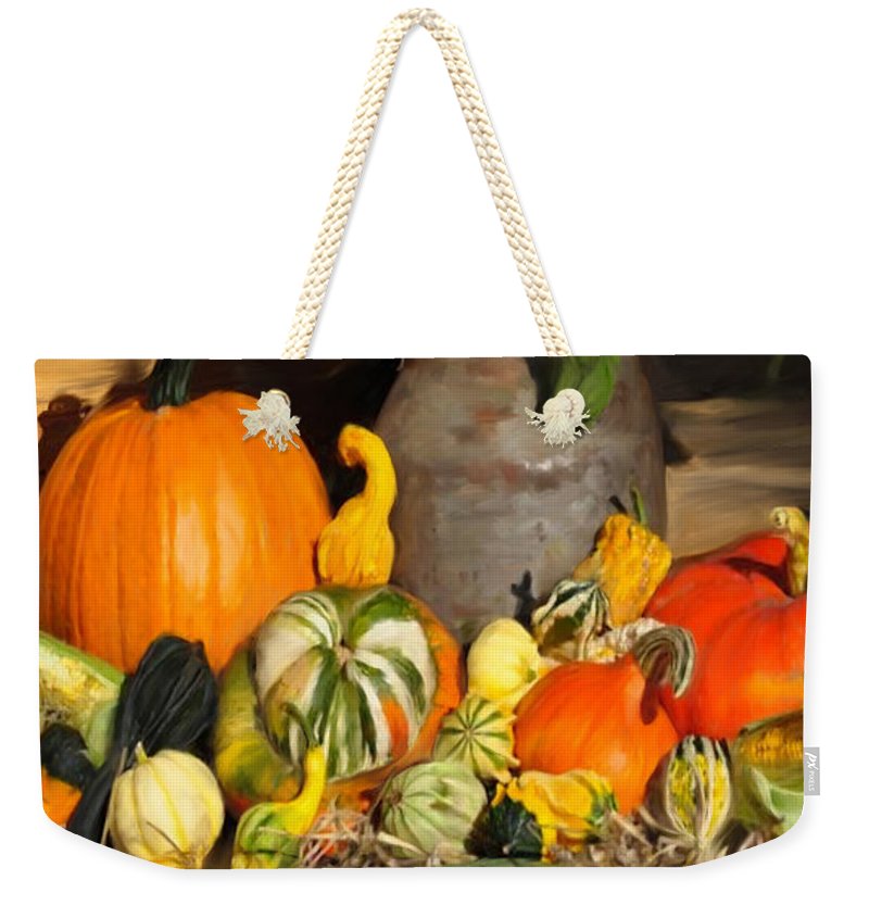 Bountiful Harvest - Floral Painting - Weekender Tote Bag - Portraits by NC