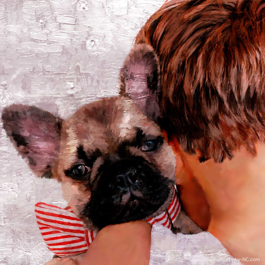 The New Puppy - Child with Pet Portrait