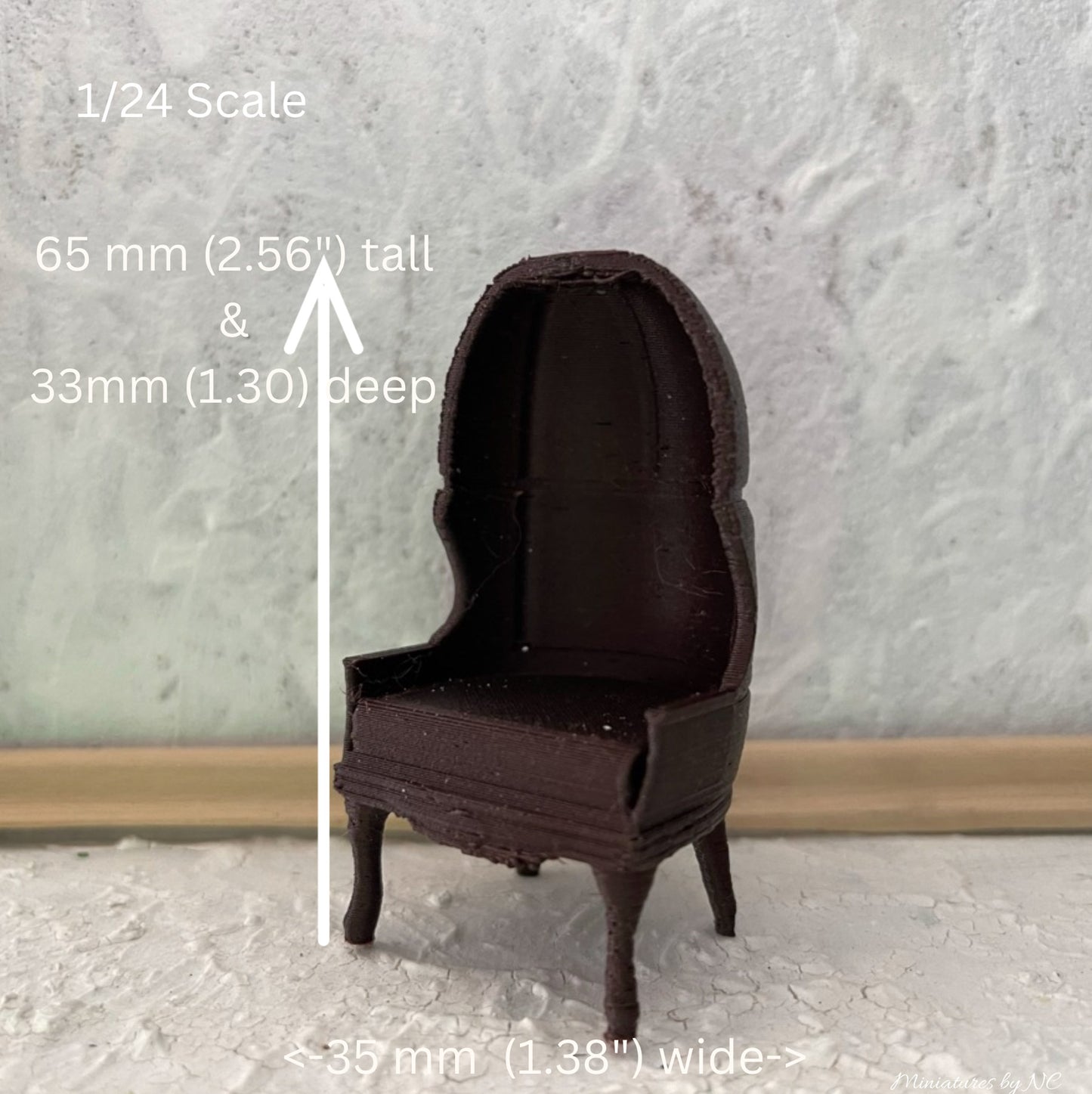 1/24 scale rosewood balloon chair