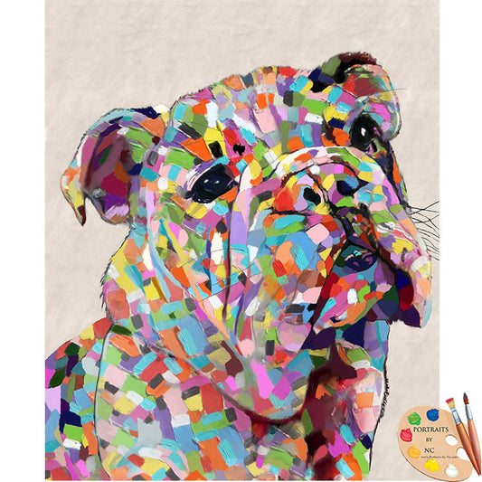 Bulldog Pet Portrait 328 - Portraits by NC