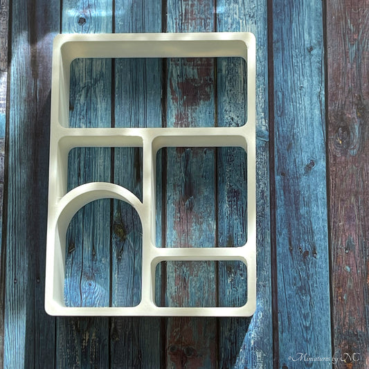 Art Deco Storage Japandi Console Display White Arched Shelves 1/6 or 1/12 Dollhouse Furniture