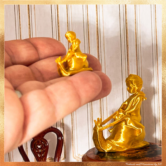 Cherub on Snail Dollhouse accessory 1/24 and 1/12 scale
