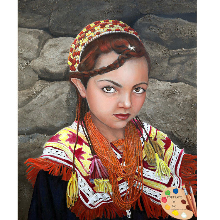 Child Portrait Pakistani Girl Print 78 - Portraits by NC