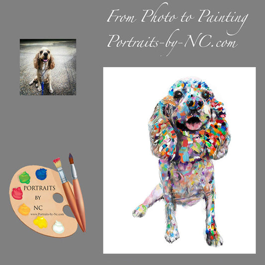 Modern Cocker Spaniel Dog Portrait 324 - Portraits by NC