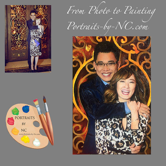 Oriental Couple Portrait from Photo