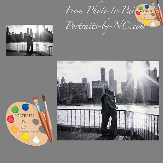 Black and White Couple Portraits from Photo