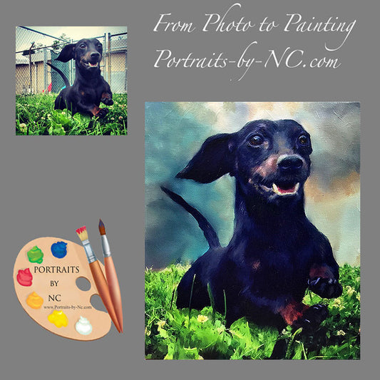 Wiener Dog Portrait from Photo 540