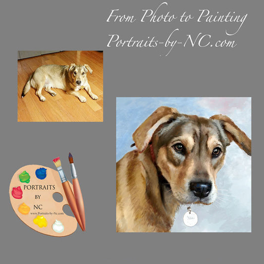 Dog Portrait Painted From Photo