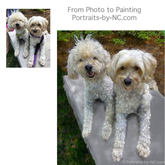 Custom Pet Portraits Golden Doodles