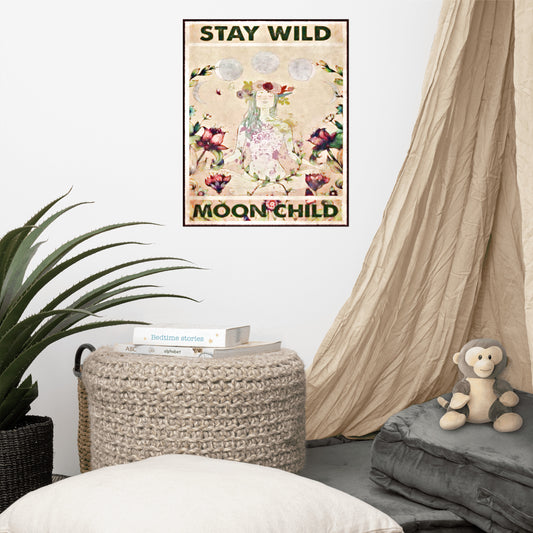 Matt Finish Poster - Stay Wild Moon Child - Yoga Poster
