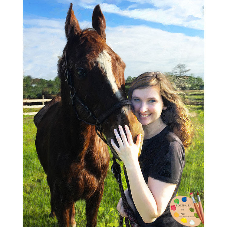 Girl with Horse Painting 497