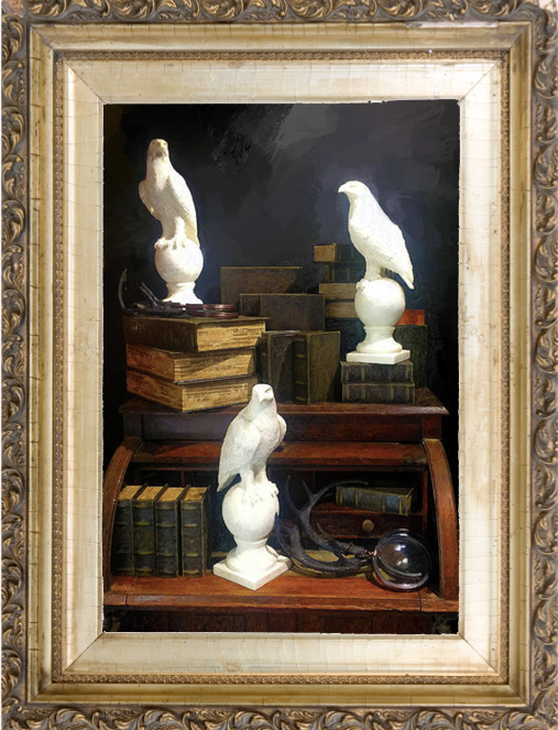 Stretched Canvas Print - The Wizards Library Canvas Print - Halloween Print framed