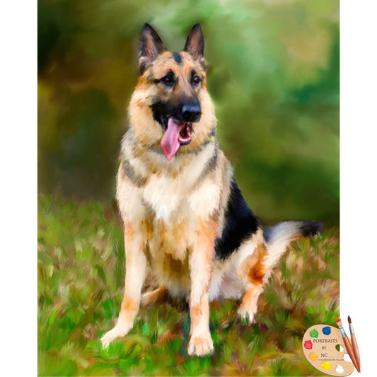 German Shepherd Painting 641
