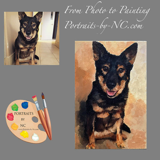 German Shepherd Dog Portrait from Photo 513