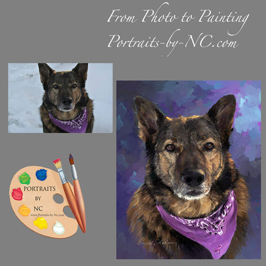 German Shepherd Painting from Photo 259