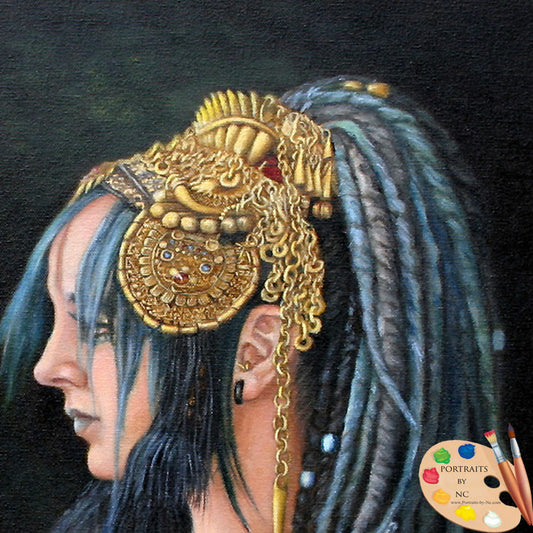 Woman Portrait Blue Tribe 103