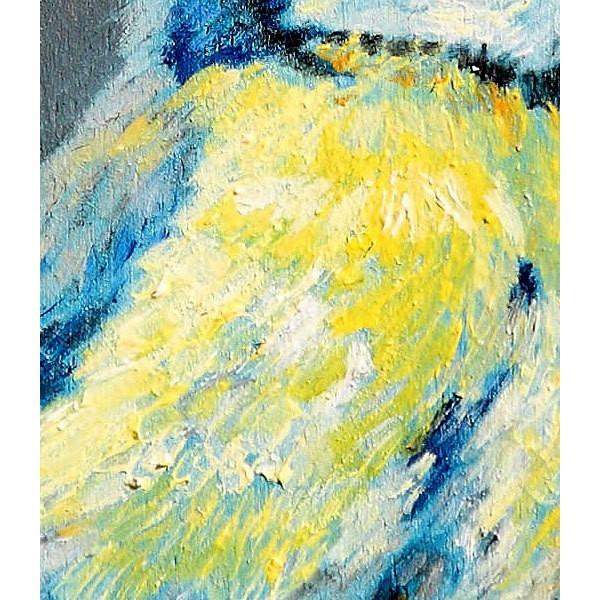 Chickadee Bird on Cherry Branch Folk Art Scenic Landscape Oil Painting - Portraits by NC