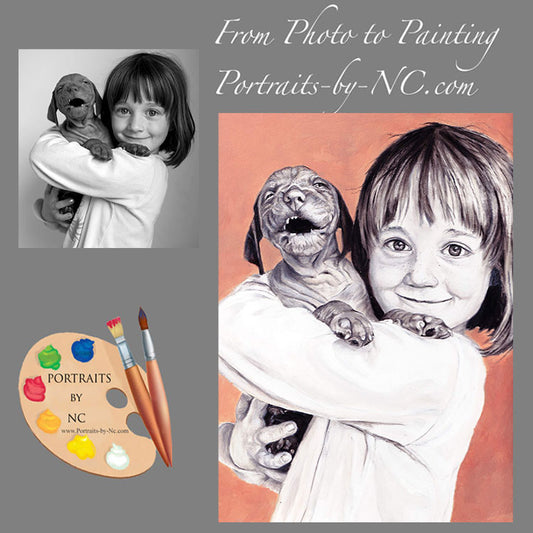 Child with Vizla Puppy Portrait 233 - Portraits by NC